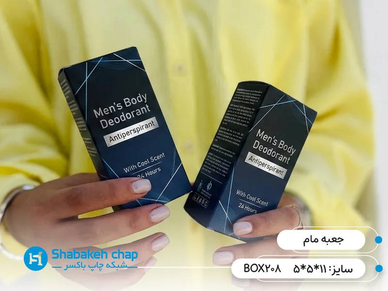 طراحی اختصاصی جعبه دئودورانت و بسته بندی مام